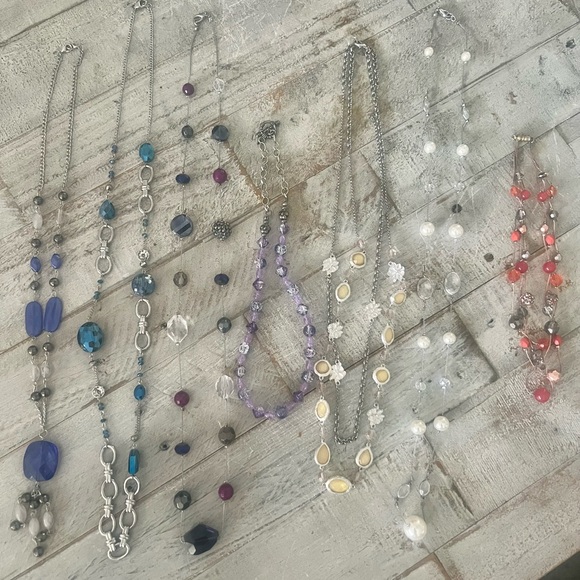 Vintage Jewel Necklace Bundle Silver Beads Jewels Statement Pieces - Picture 4 of 10